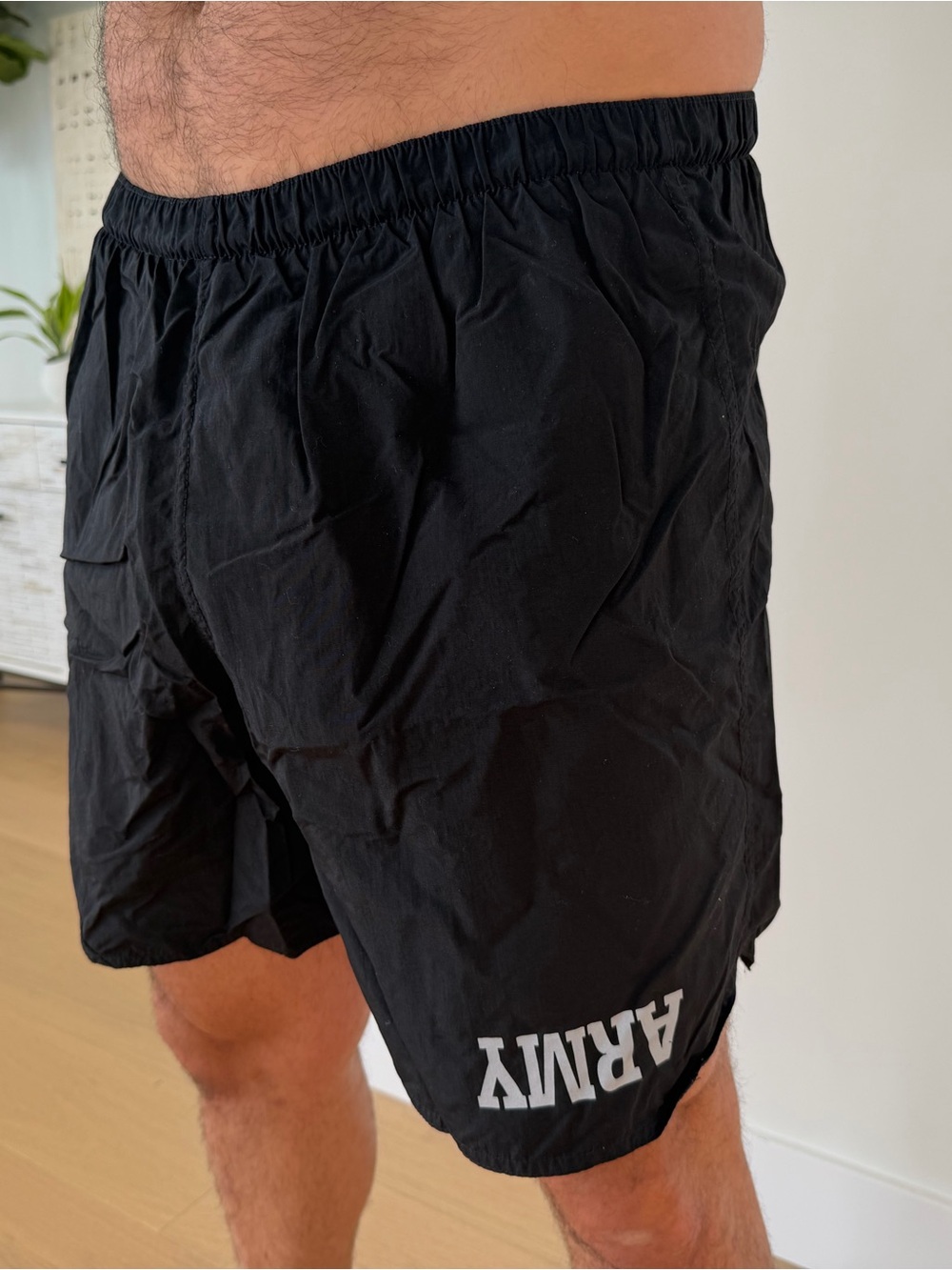 U.S. Army XL Black Men's Elastic-Waist Shorts